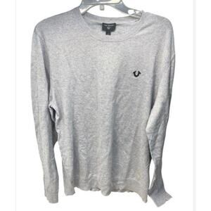 Men’s True Religion Y2K‎ Heather Grey Crewneck Sweater Size L – NWT